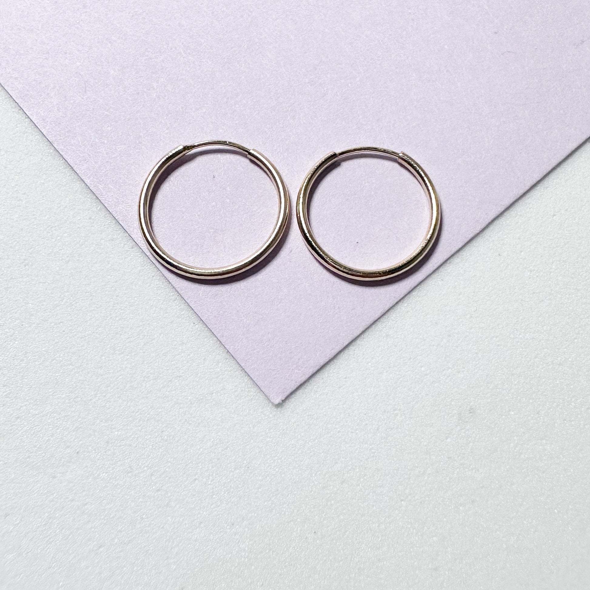 18k Gold Filled Small Thin Endless Hoop Earrings