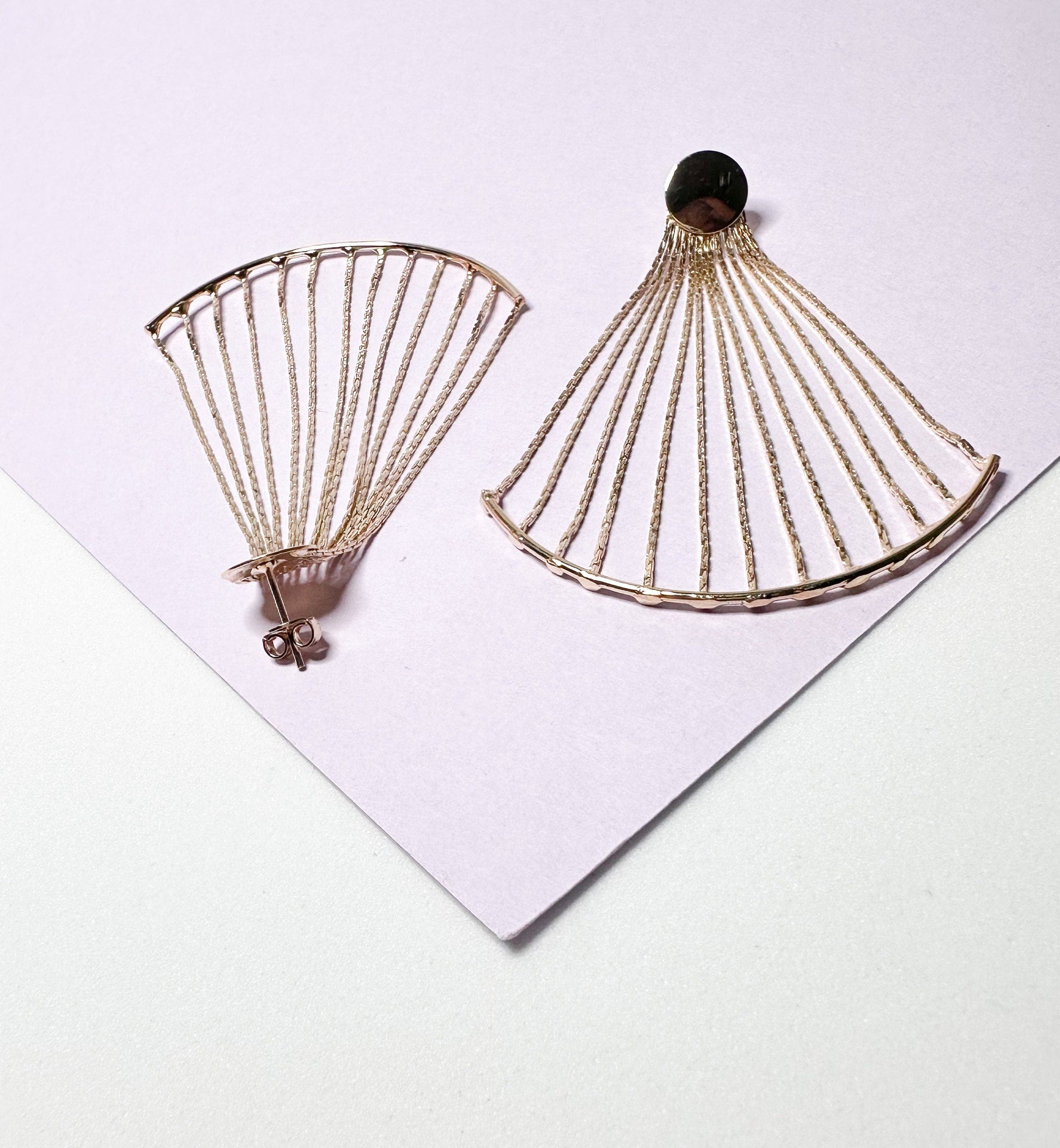 18k Gold Filled Delicate, Fish Fin Like Earrings