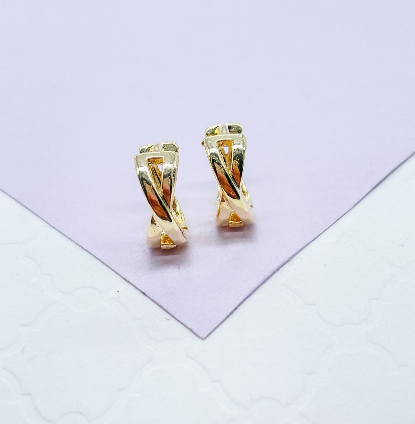 18k Gold Filled Smooth Infinity Shaped Huggies