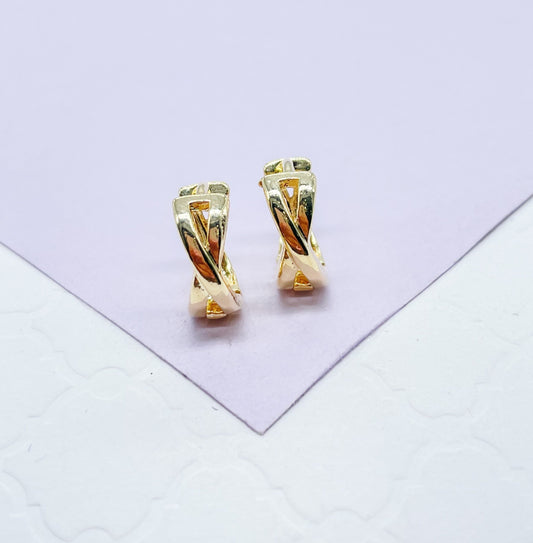 18k Gold Filled Smooth Infinity Shaped Huggies