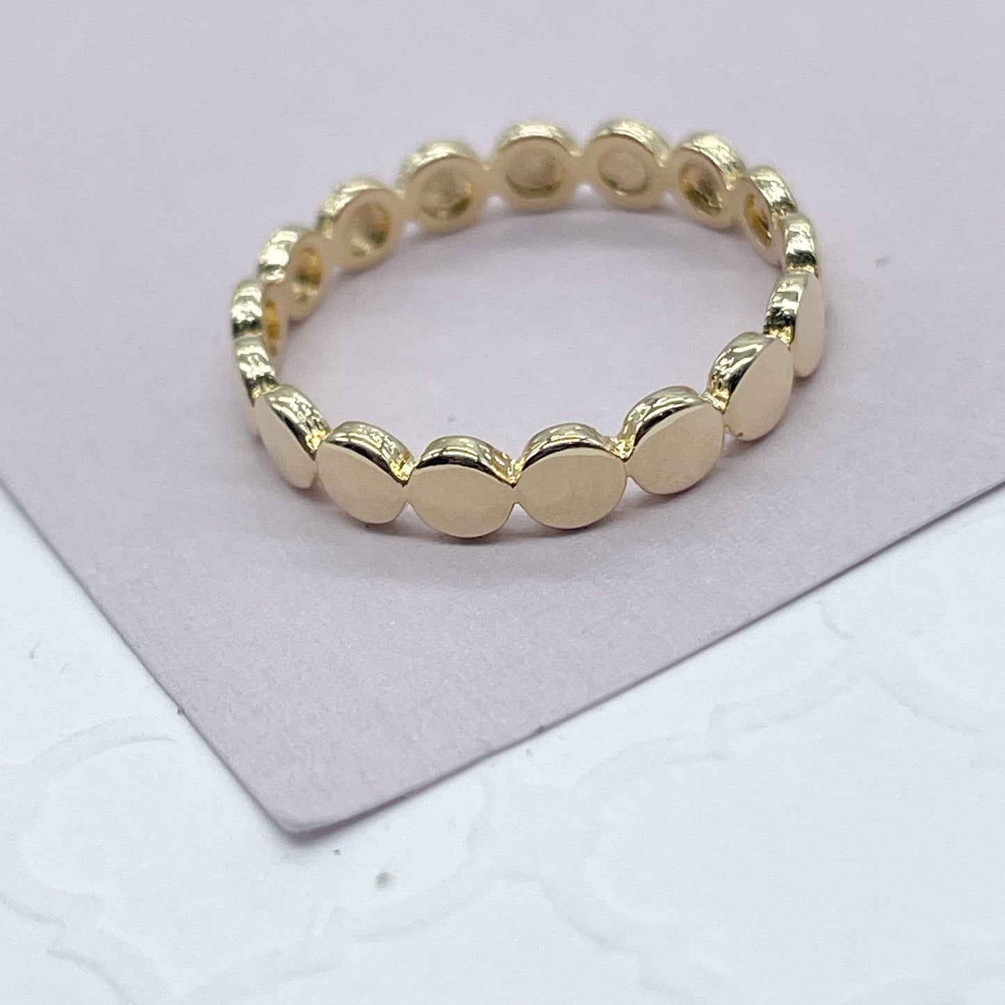 18k Gold Filled Flat Bead Ring