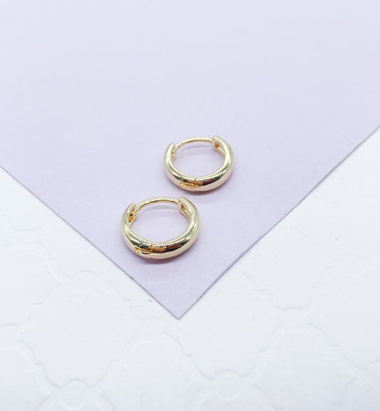 18k Gold Filled Plain Extra Small Huggie Earring