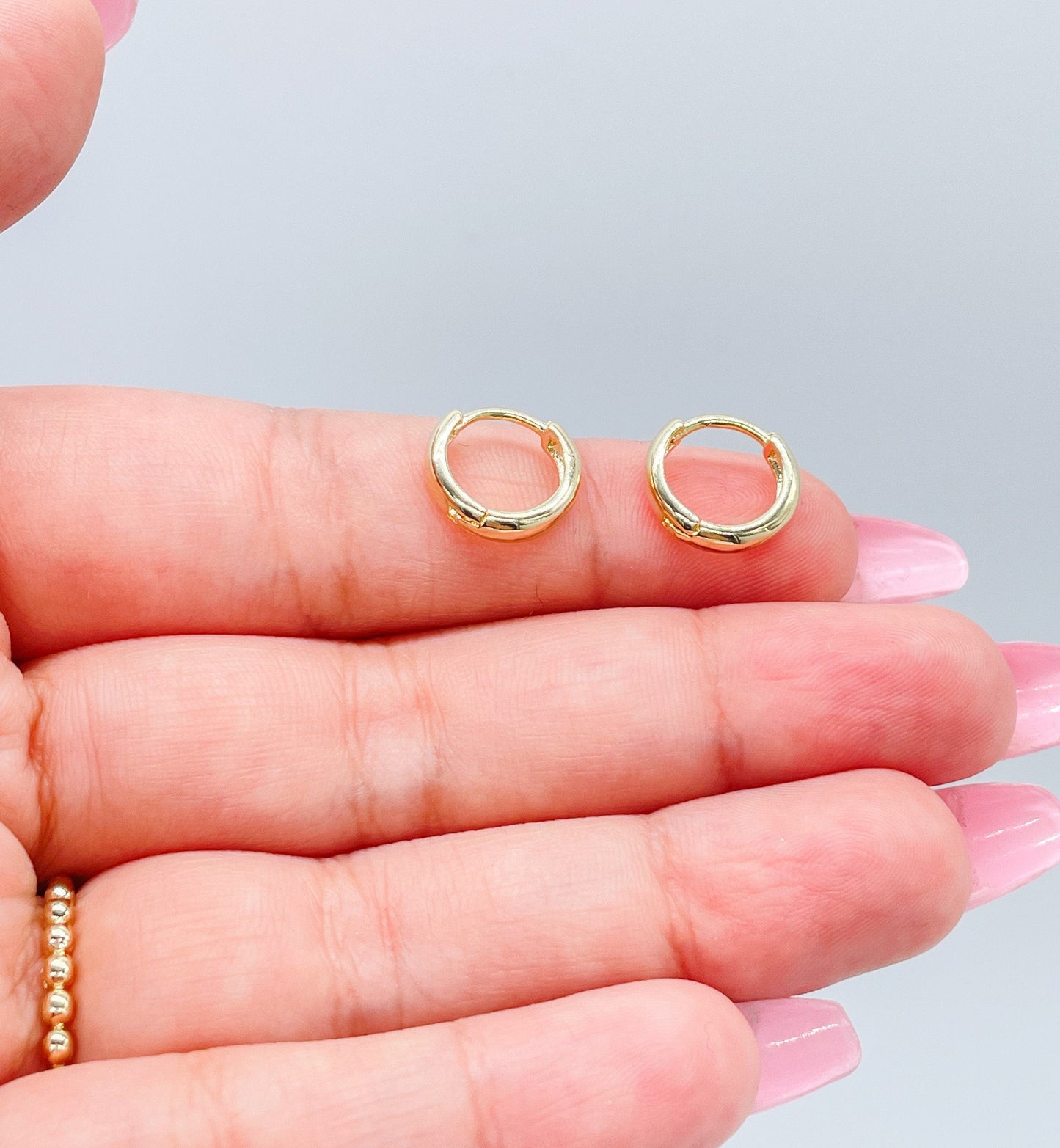 18k Gold Filled Plain Extra Small Huggie Earring