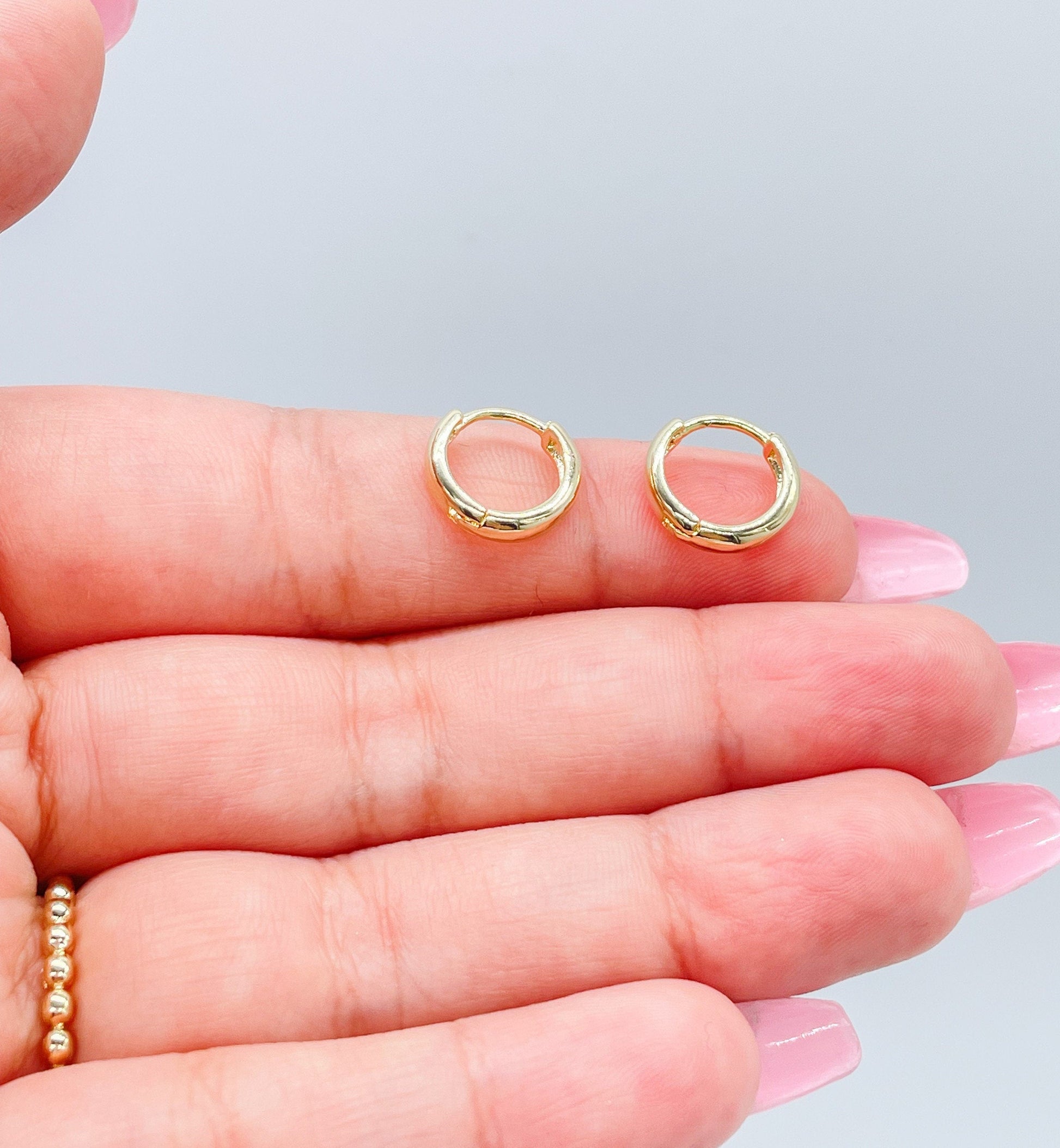 18k Gold Filled Plain Extra Small Huggie Earring