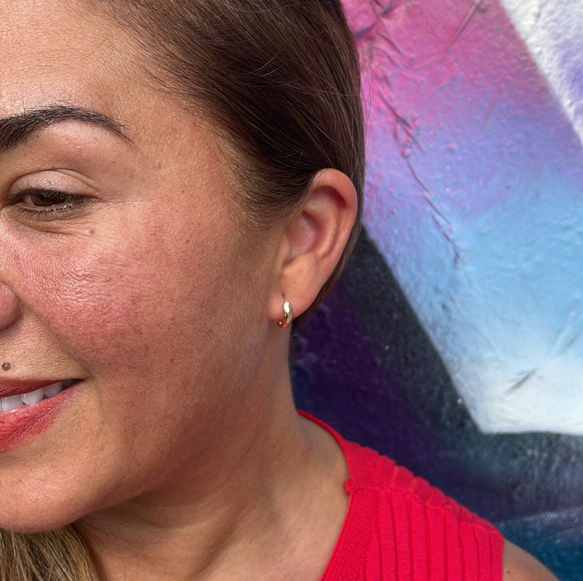 18k Gold Filled Plain Extra Small Huggie Earring