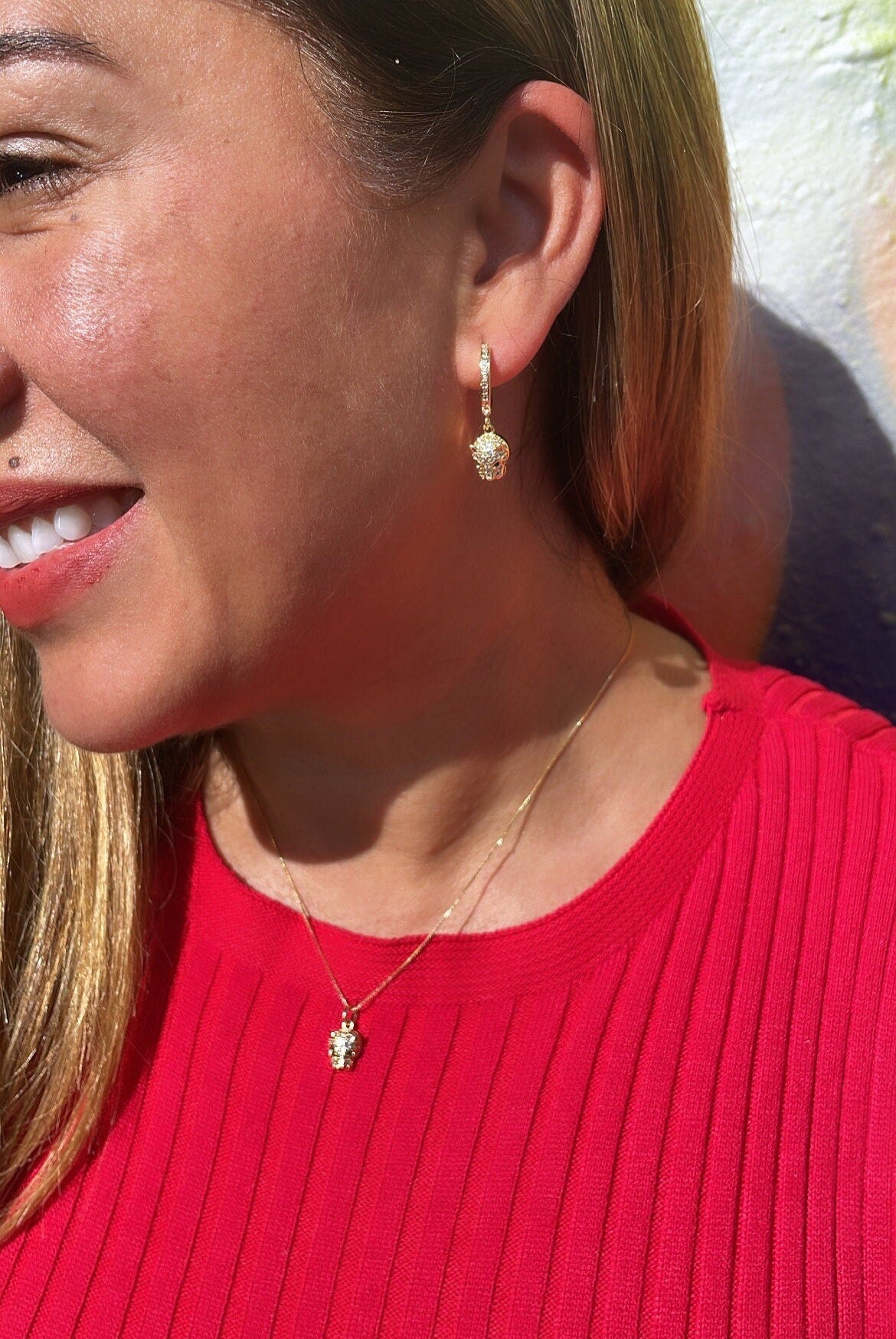 18k Gold Filled Leopard Face Set