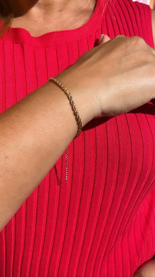 18k Gold Filled 3mm Rope Bracelet
