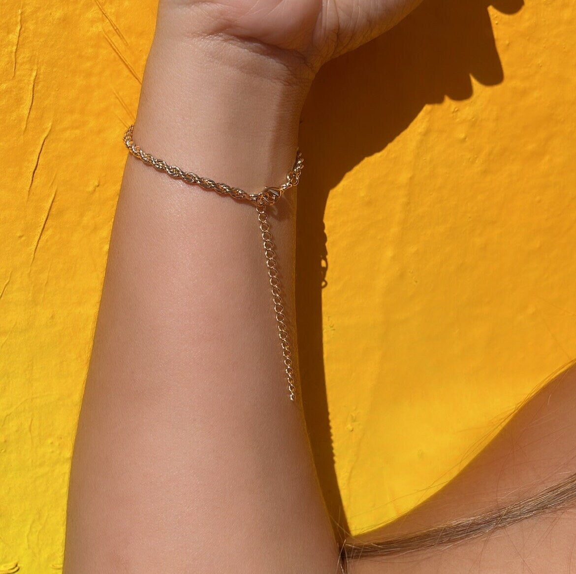 18k Gold Filled 1.5mm Rope Bracelet