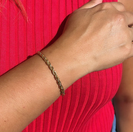 18k Gold Filled 4mm Rope Bracelet