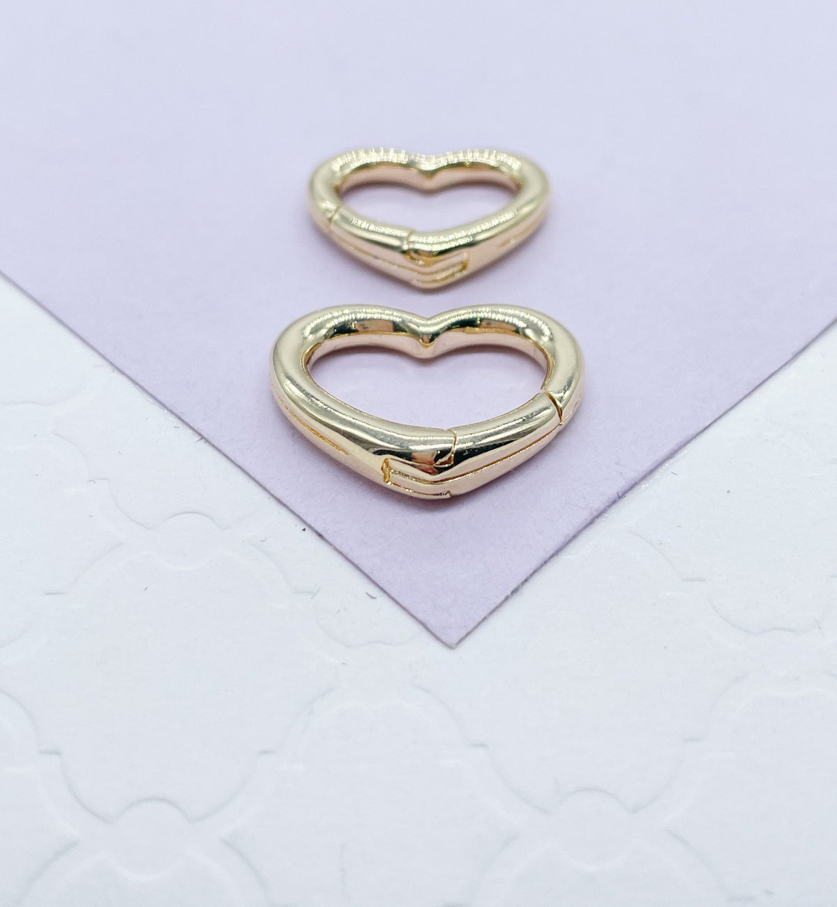 18k Gold Filled Carabiner Snap Lock, Connector Chain Pendants & Charms, Creative Styling Parts Components