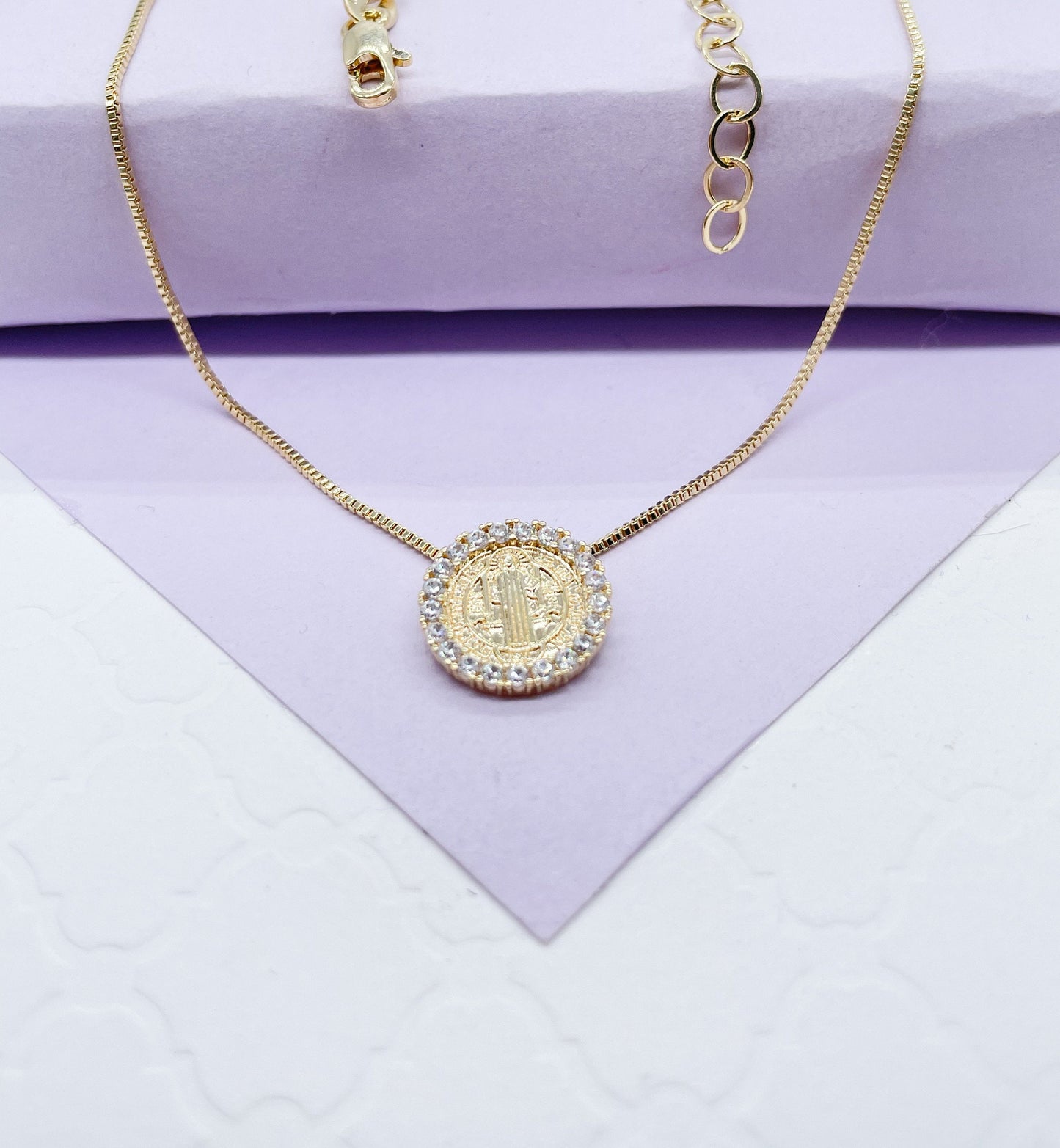 18k Gold Filled San Benito Charm Necklace