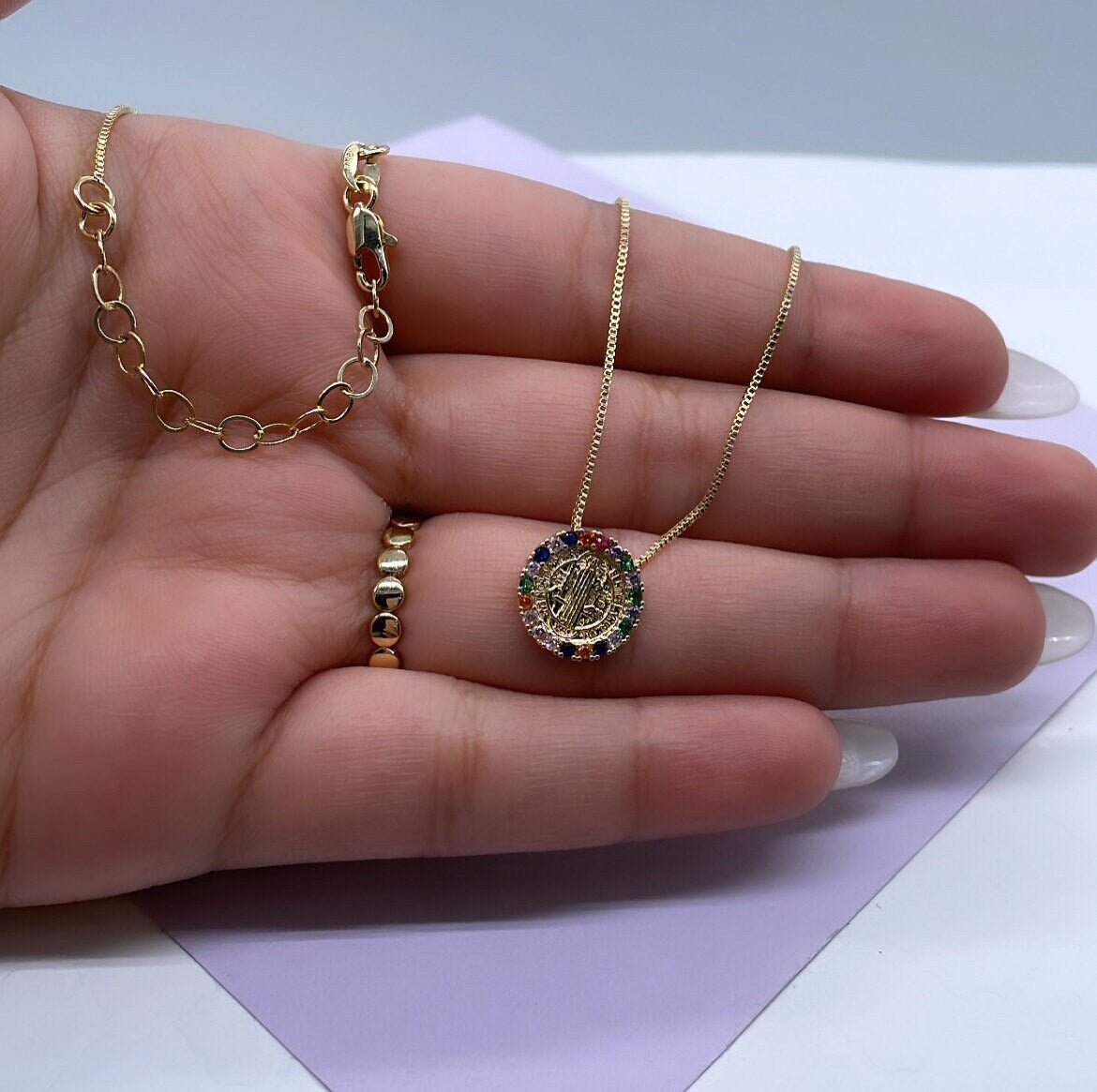 18k Gold Filled San Benito Charm Necklace