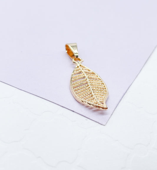 18k Gold Filled Simple Dainty Leaf Pendant