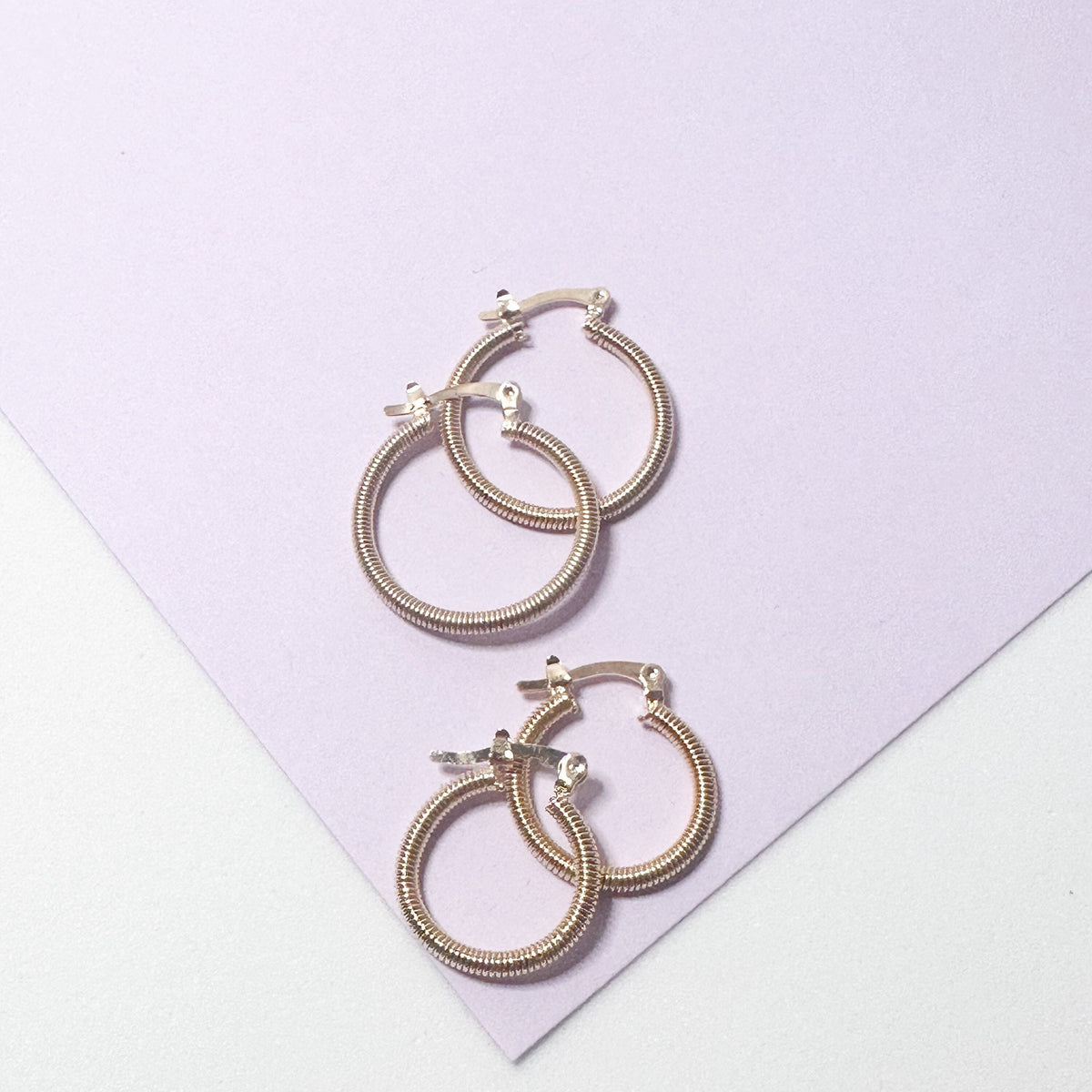 18k Gold Filled Twisted Hoop Earrings: Dainty Hypoallergenic Hoops, 2 Sizes
