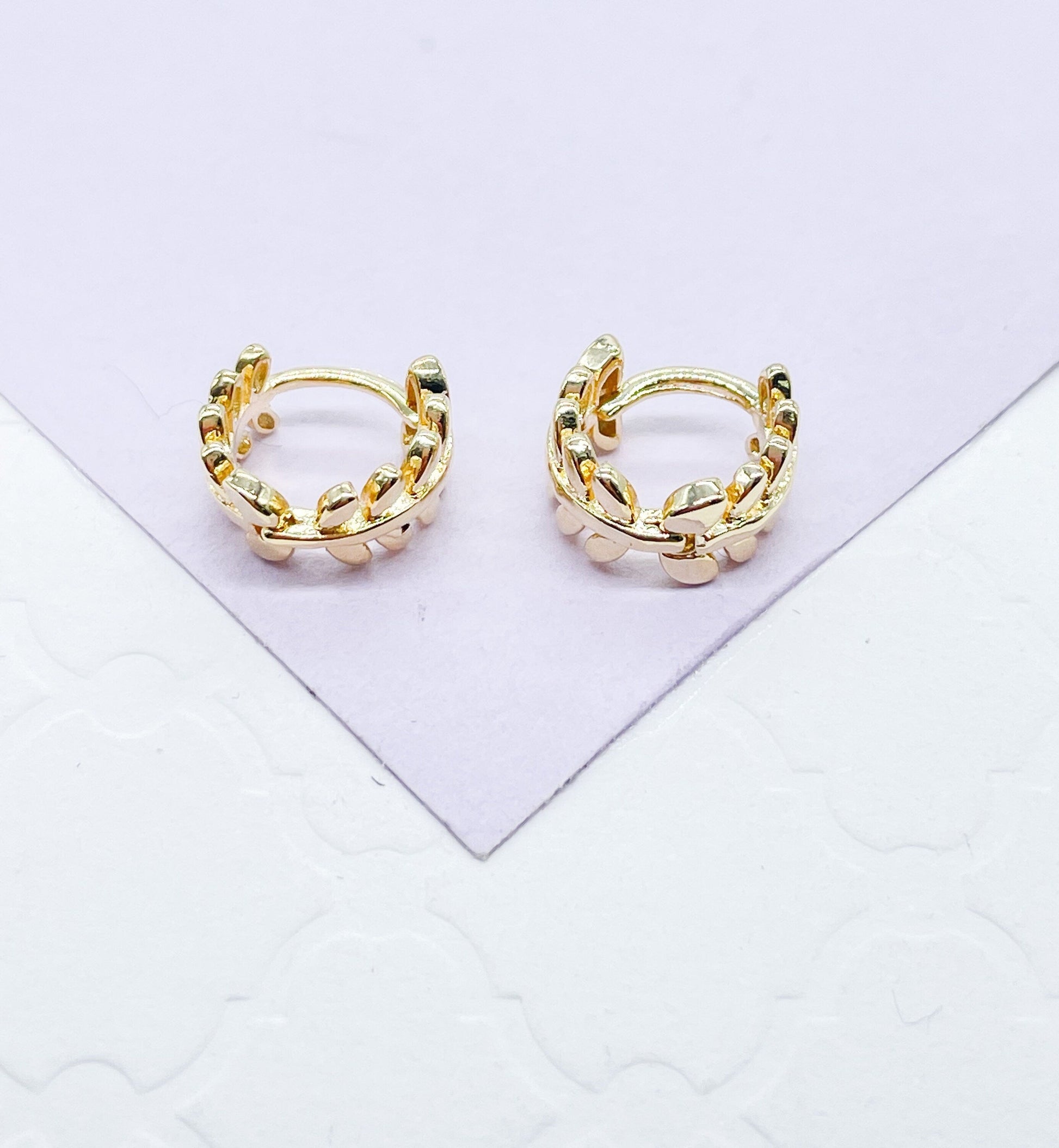 18k Gold Filled Extra Small Tree Leaf Earring