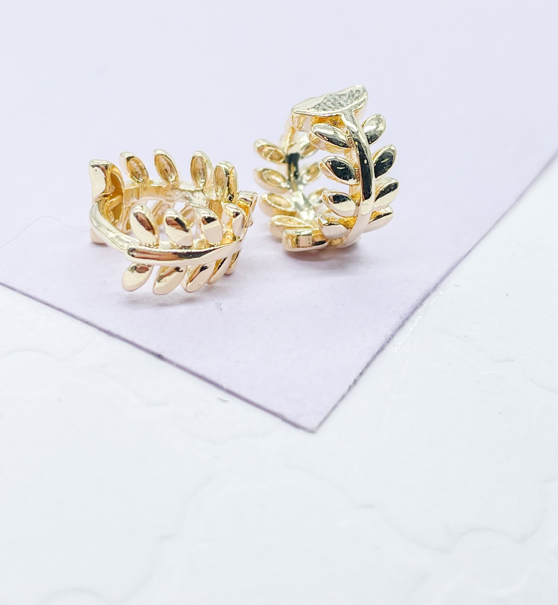 18k Gold Filled Extra Small Tree Leaf Earring