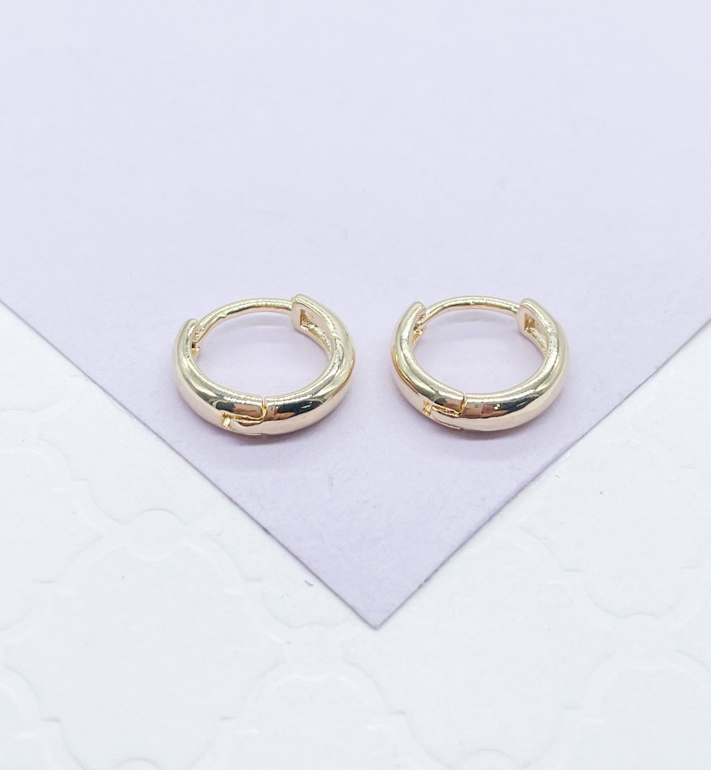 18k Gold Filled Plain Extra Small Huggie Earring