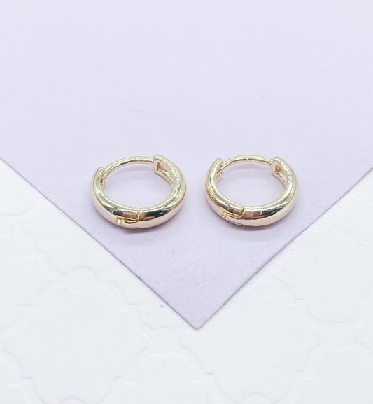 18k Gold Filled Plain Extra Small Huggie Earring