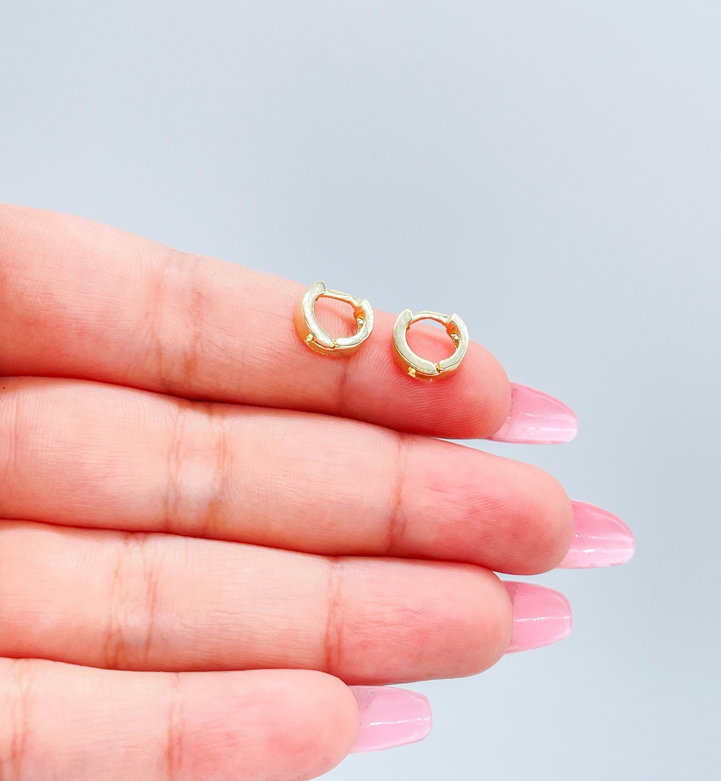 18k Gold Filled Ultra Light & Tiny Squared Huggie Earring