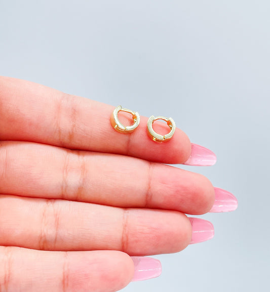 18k Gold Filled Ultra Light & Tiny Squared Huggie Earring
