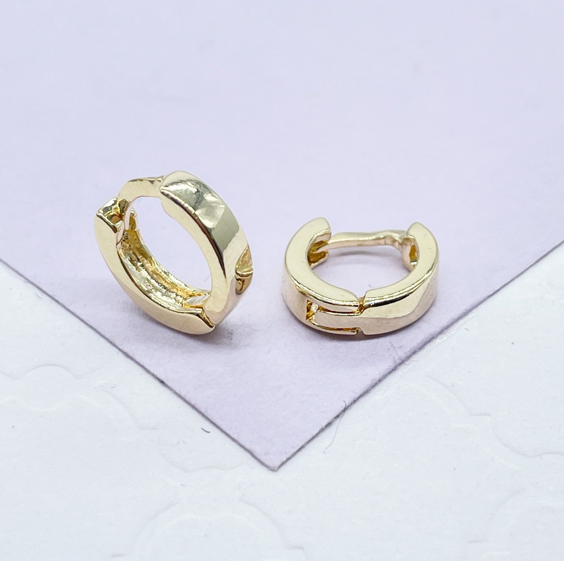 18k Gold Filled Ultra Light & Tiny Squared Huggie Earring