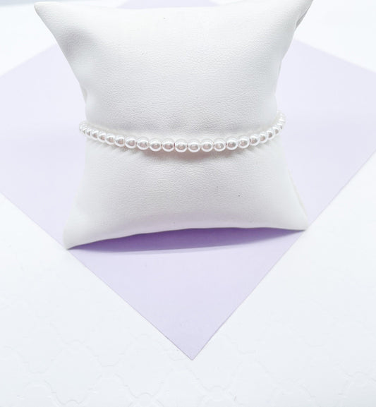 18k Gold Filled Pearl Adjustable Bracelet