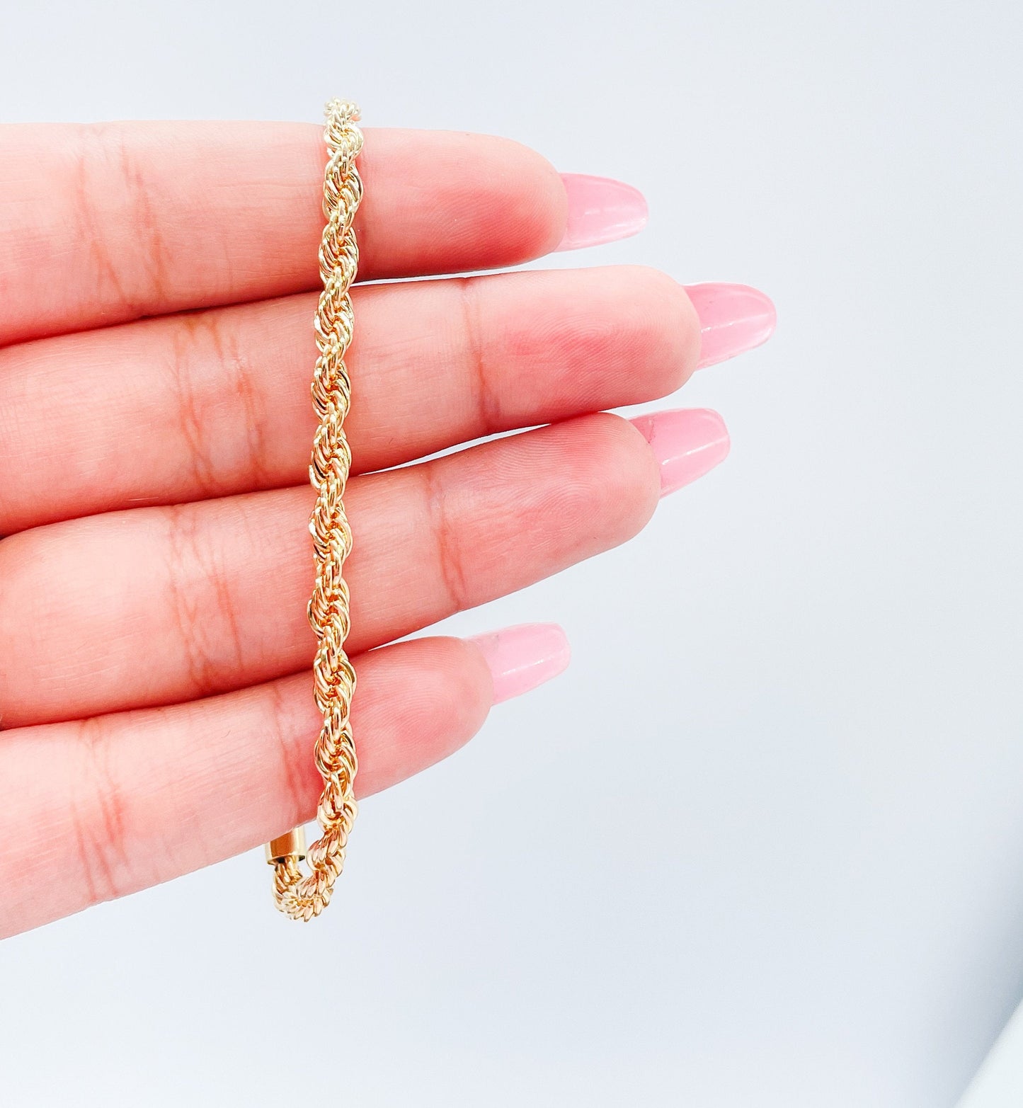 18k Gold Filled 4mm Rope Bracelet