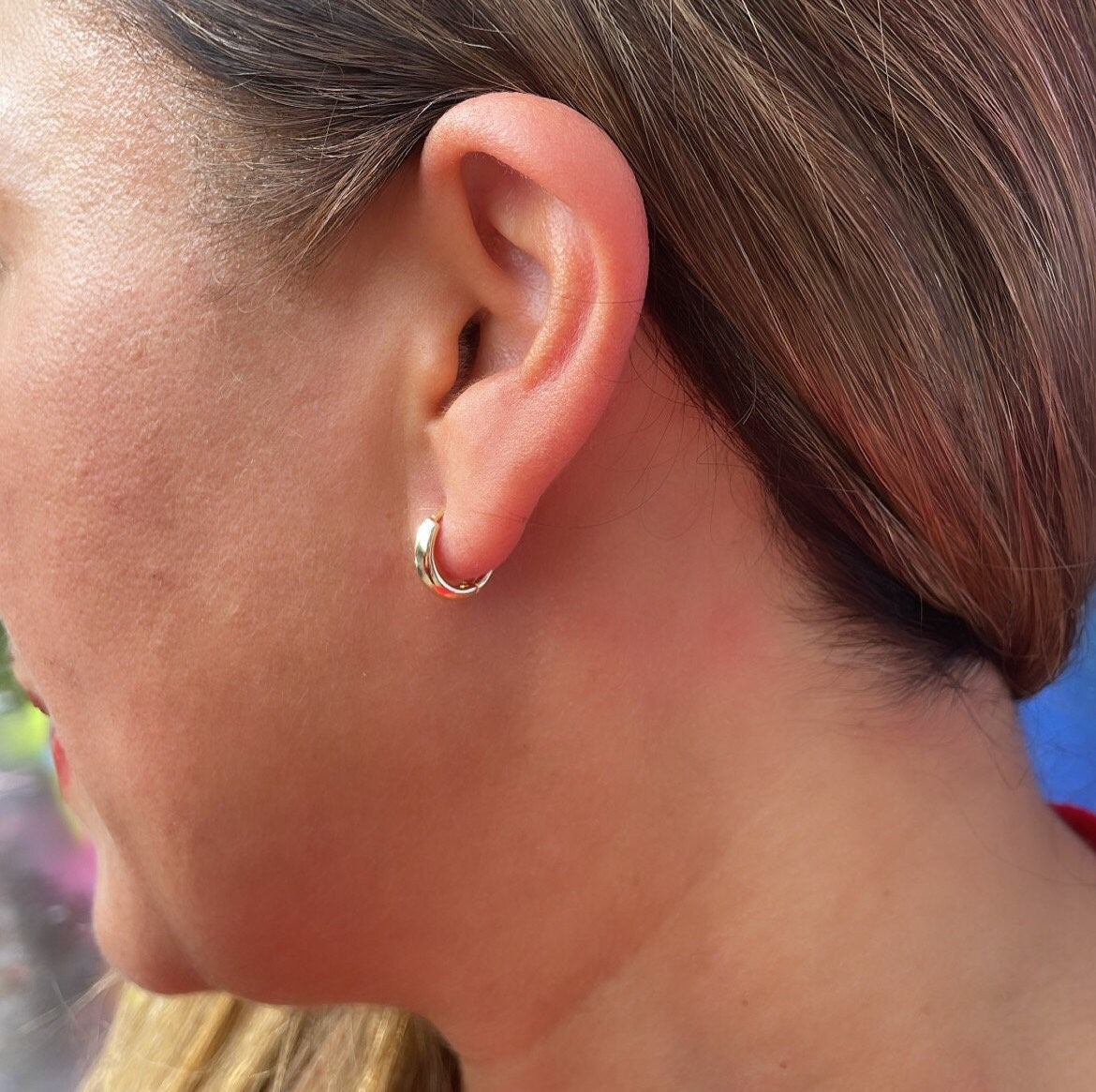 18k Gold Filled Plain Extra Small Huggie Earring