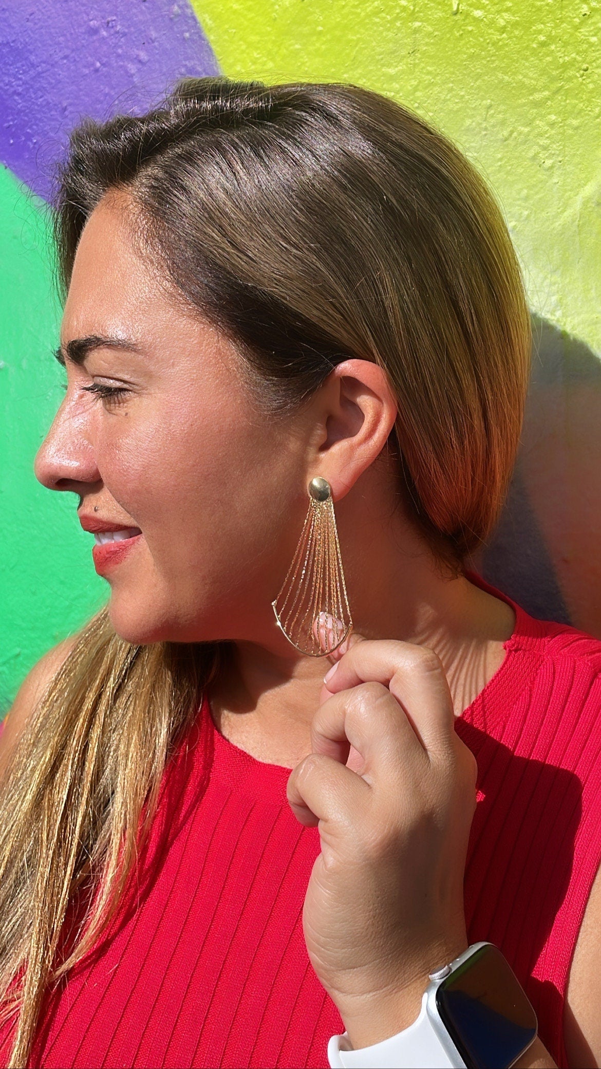 18k Gold Filled Delicate, Fish Fin Like Earrings