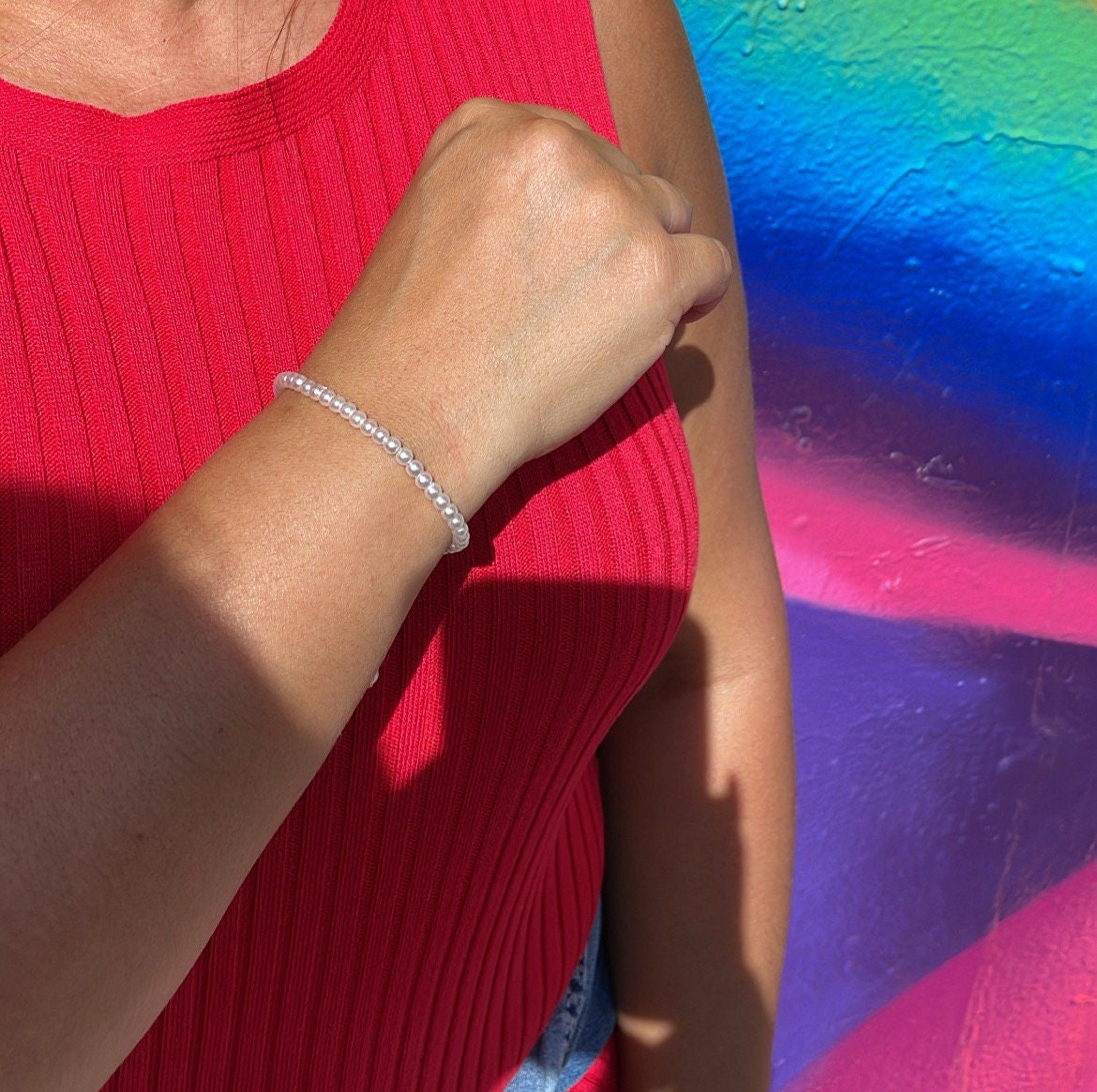 18k Gold Filled Pearl Adjustable Bracelet