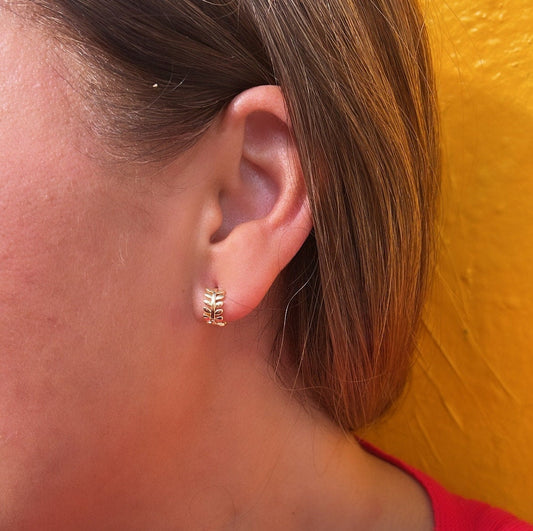 18k Gold Filled Extra Small Tree Leaf Earring