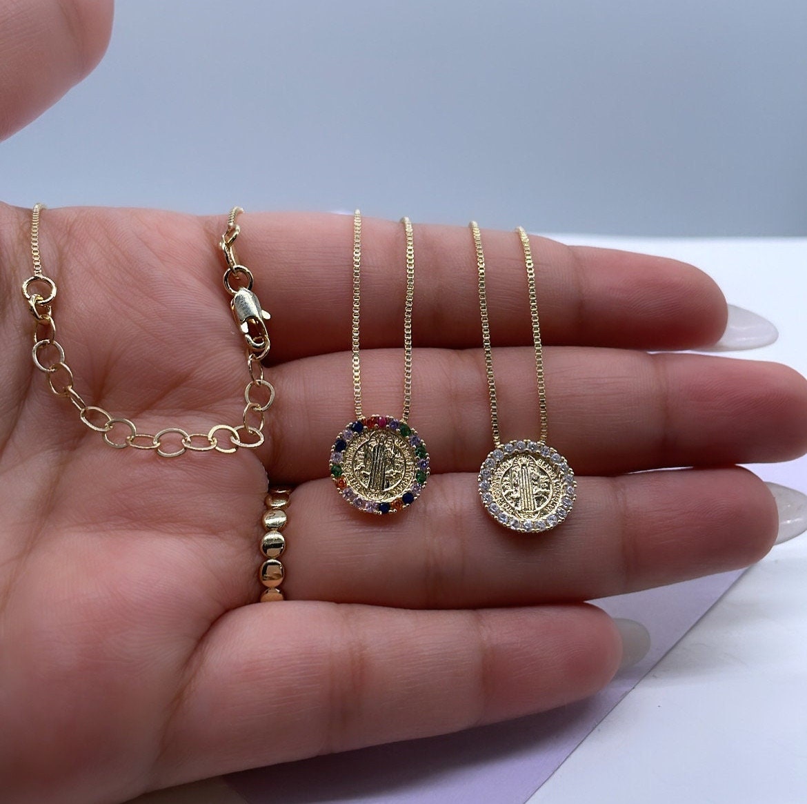 18k Gold Filled San Benito Charm Necklace