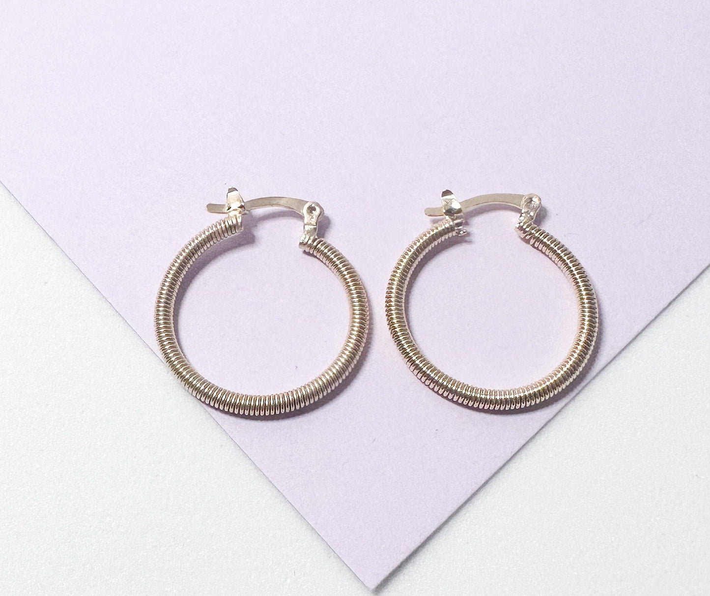 18k Gold Filled Thin Twisted Hoop Earrings in 2 Sizes