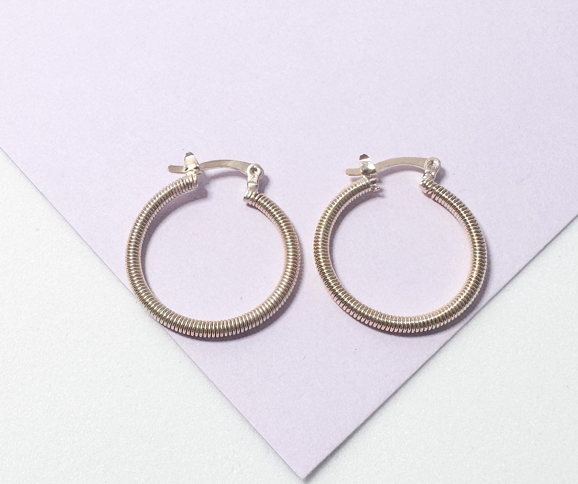 18k Gold Filled Thin Twisted Hoop Earrings in 2 Sizes