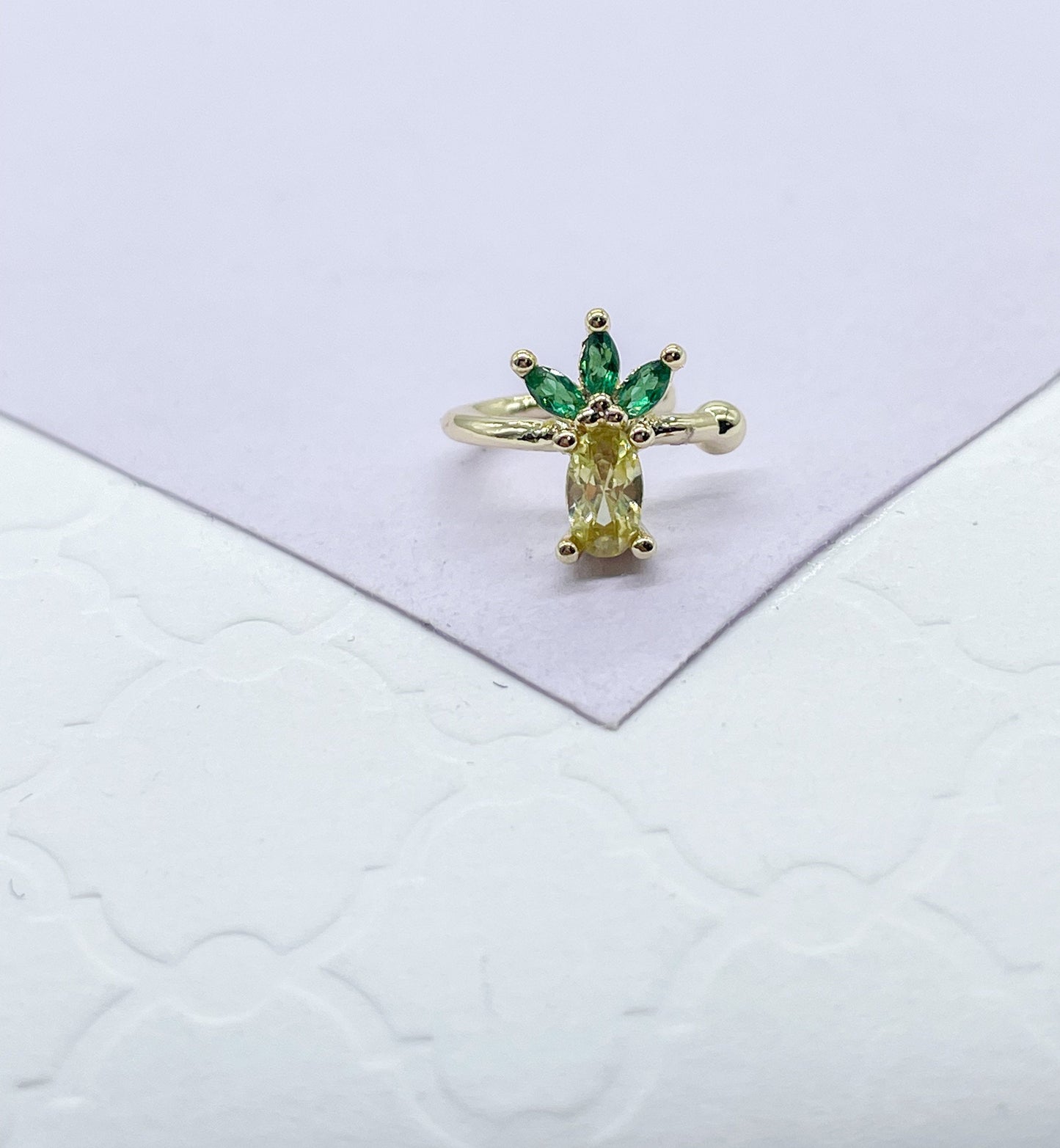 18k Gold Filled Fruit Themed Earring Cuffs