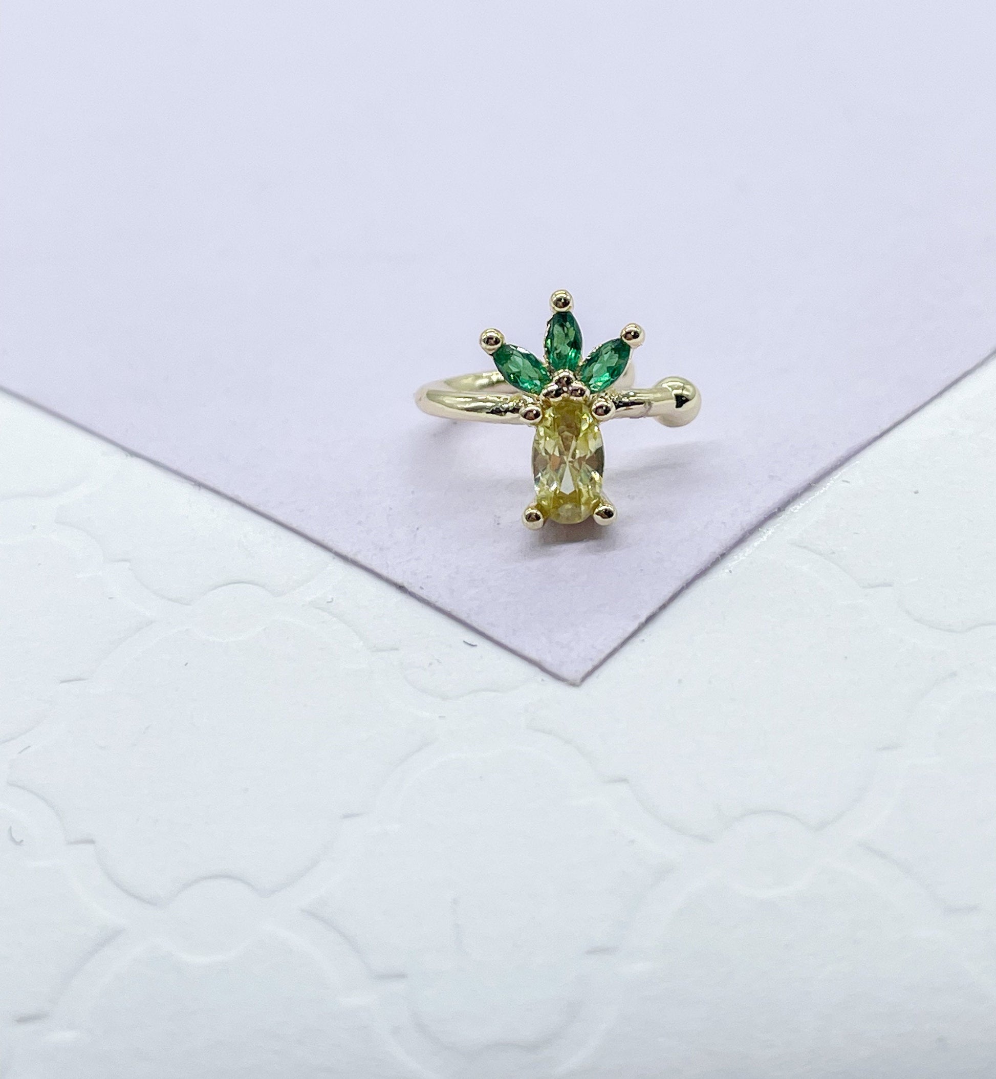 18k Gold Filled Fruit Themed Earring Cuffs