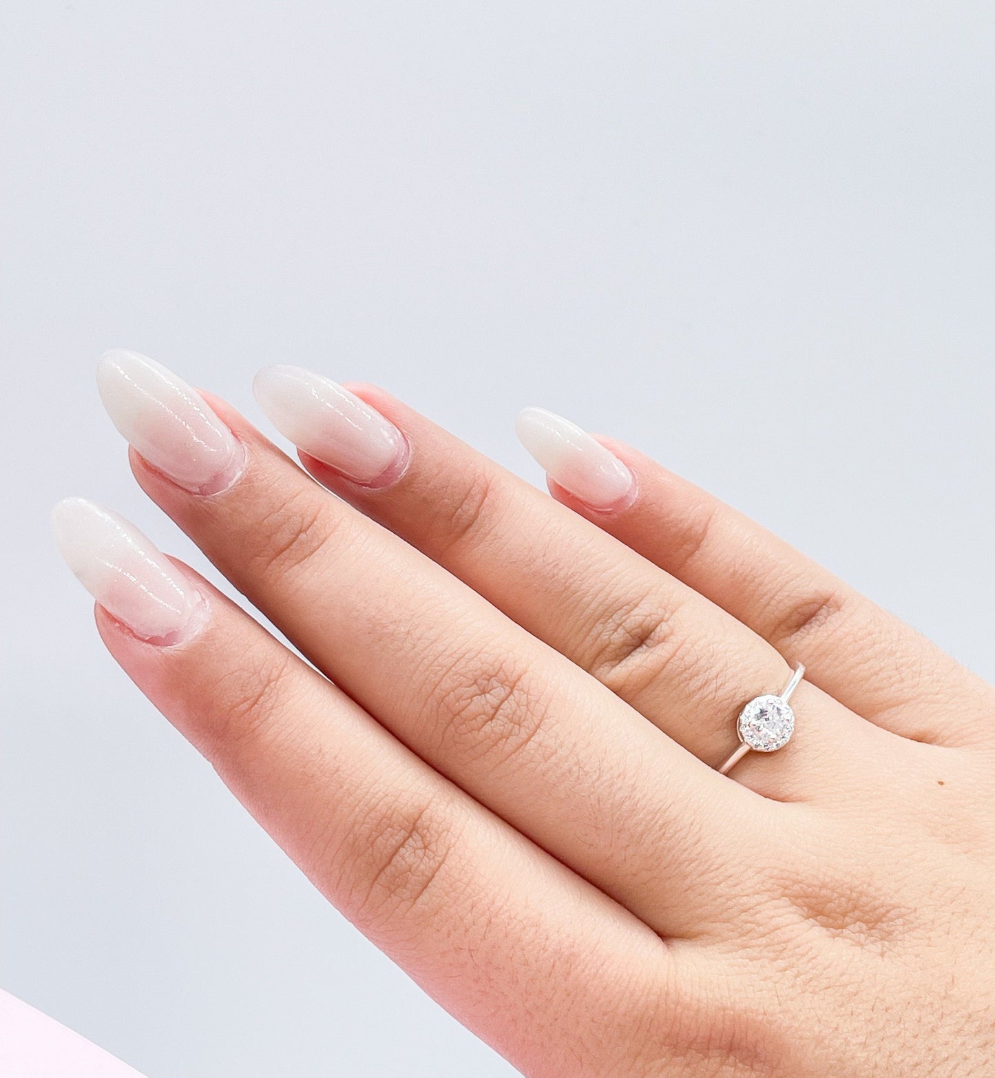 925 Silver Solitare Ring With Round CZ Stones