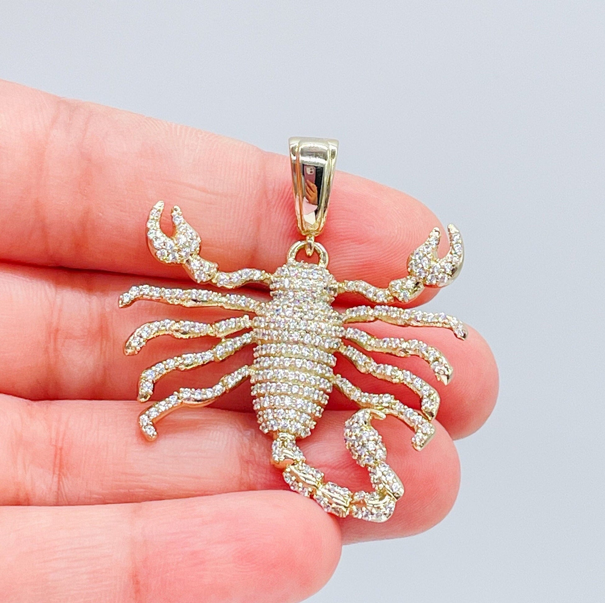 18k Gold Filled CZ Pave Scorpion Pendant