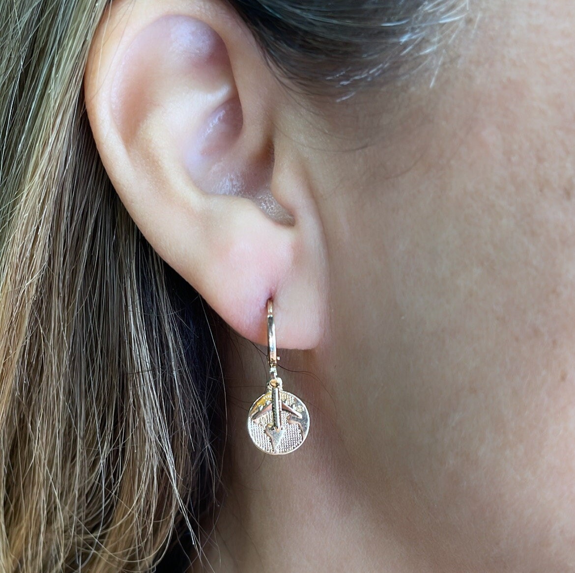 18k Gold Filled World Map Medallion Set