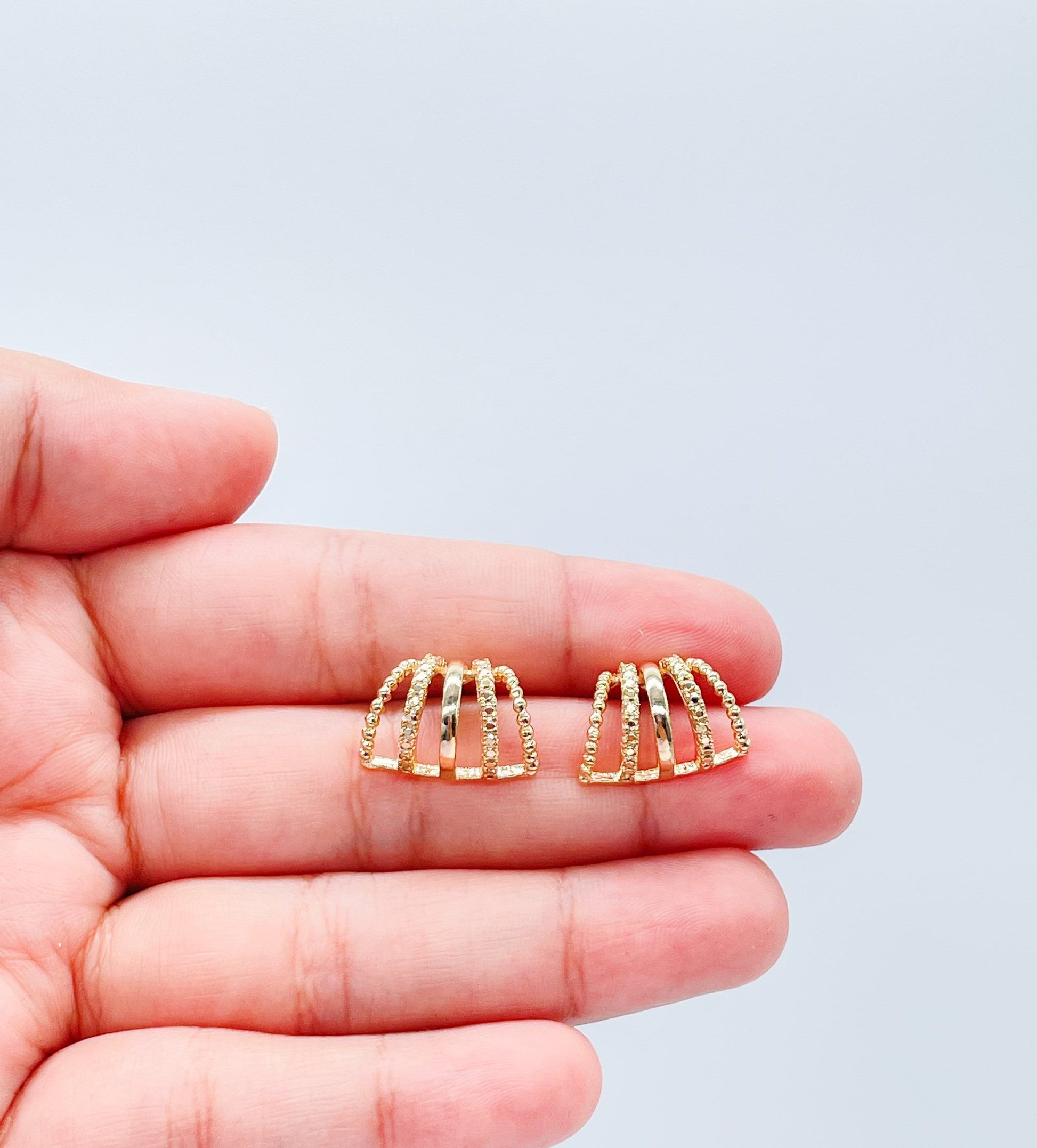 18k Gold Filled Open Ended Twisted Creole Hoop Earrings