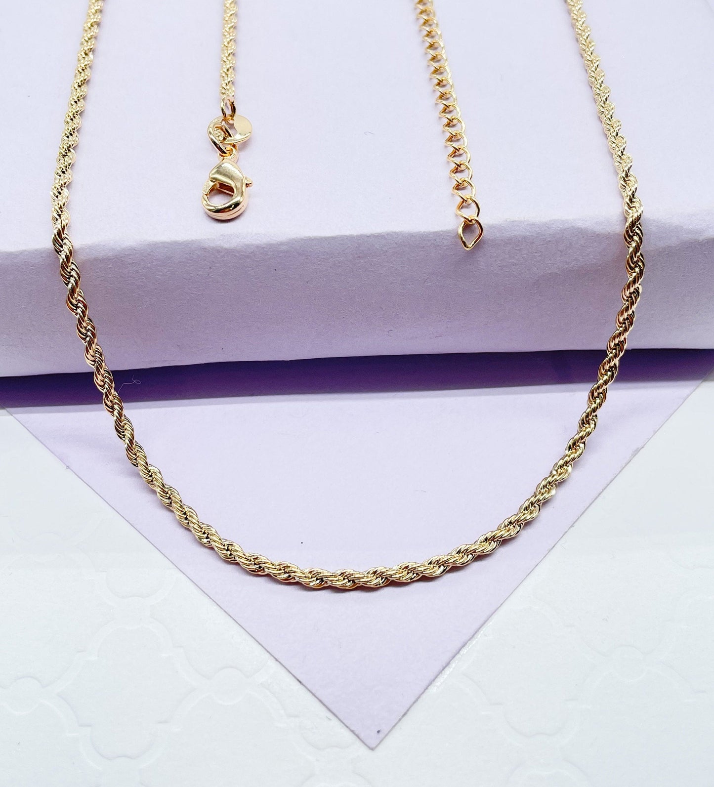 18k Gold Filled 2mm Dainty Rope Chain