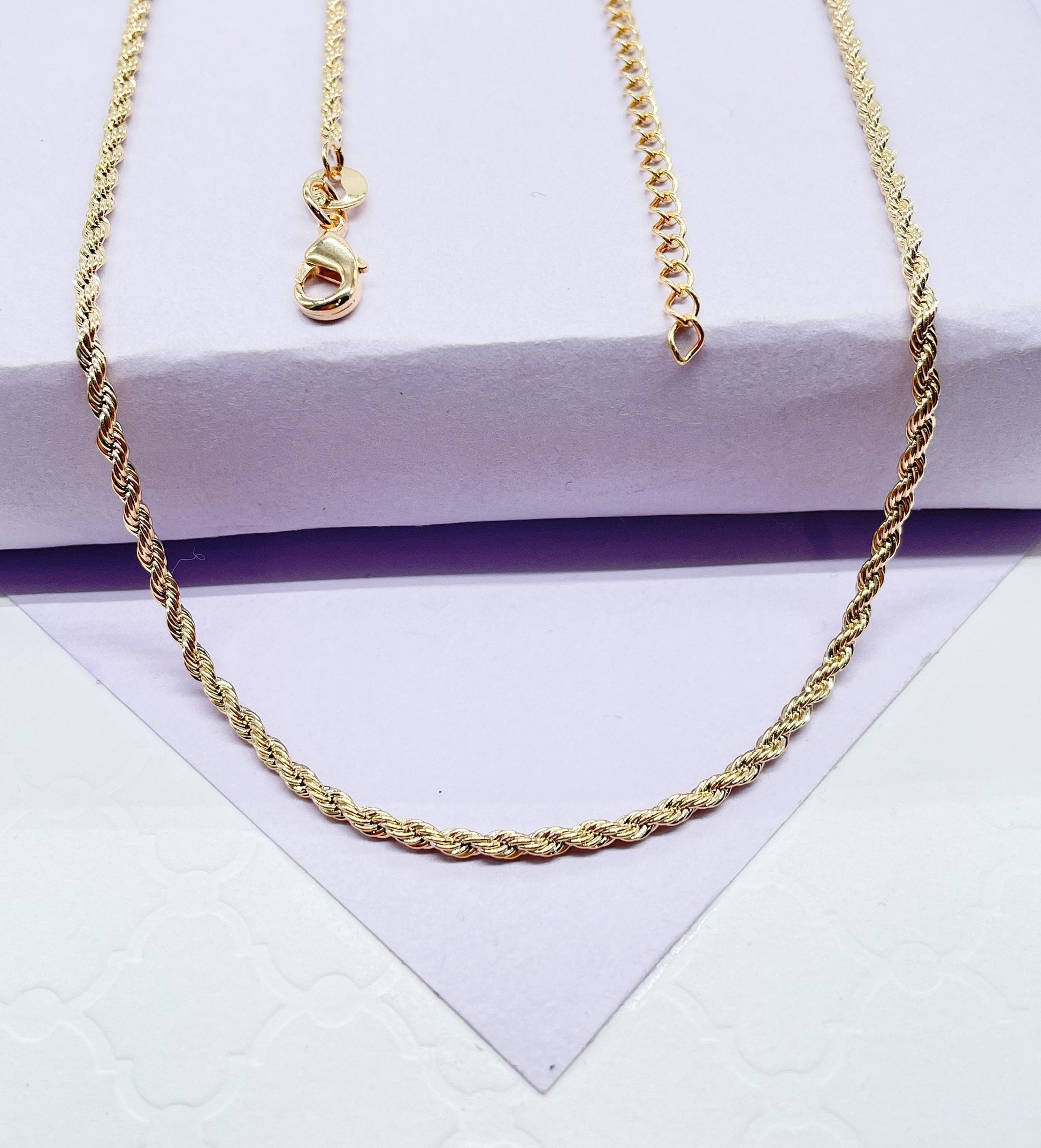 18k Gold Filled 2mm Dainty Rope Chain