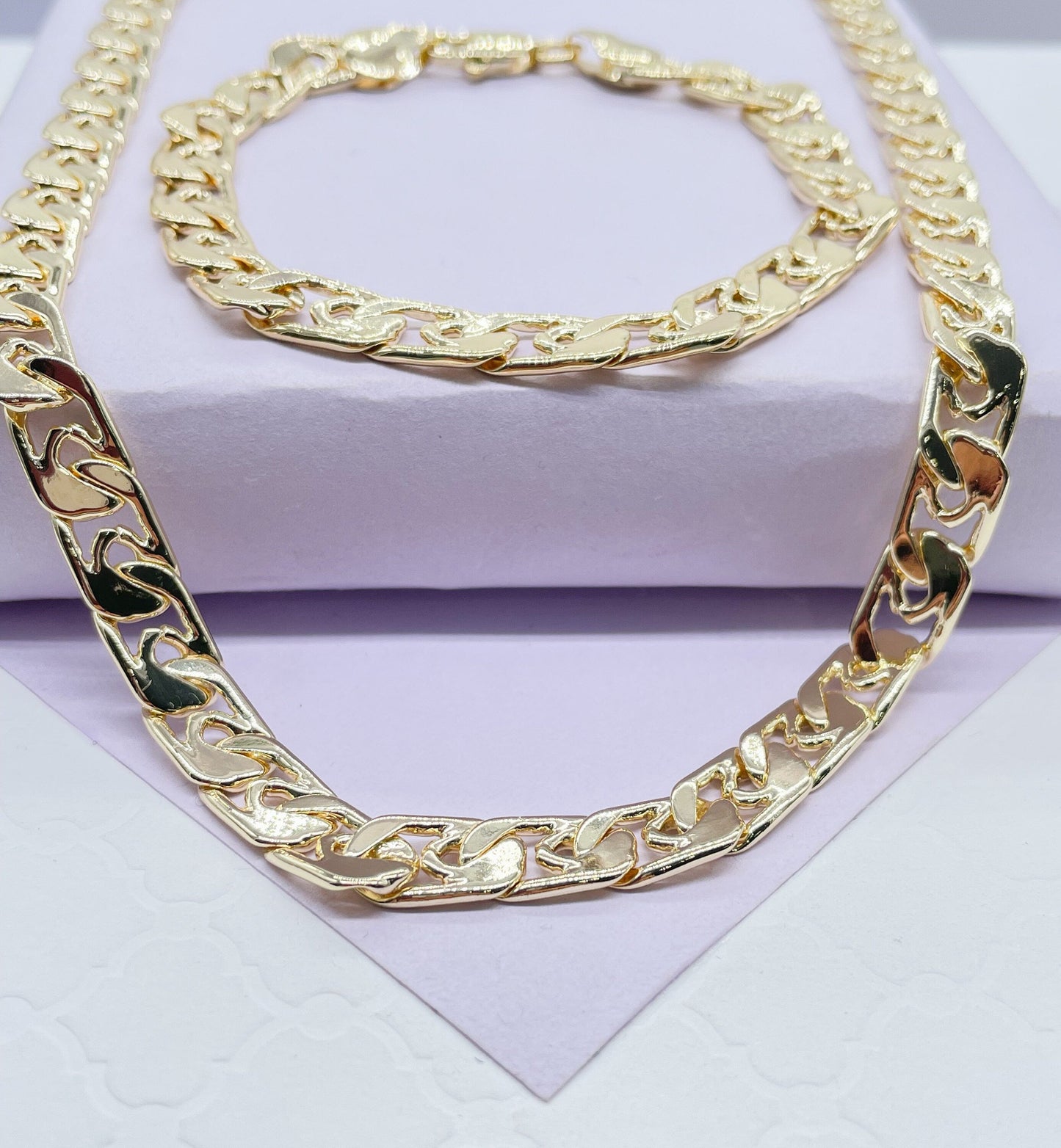 18k Gold Filled Fancy Wave Bracelet Hypoallergenic Jewelry Wholesale