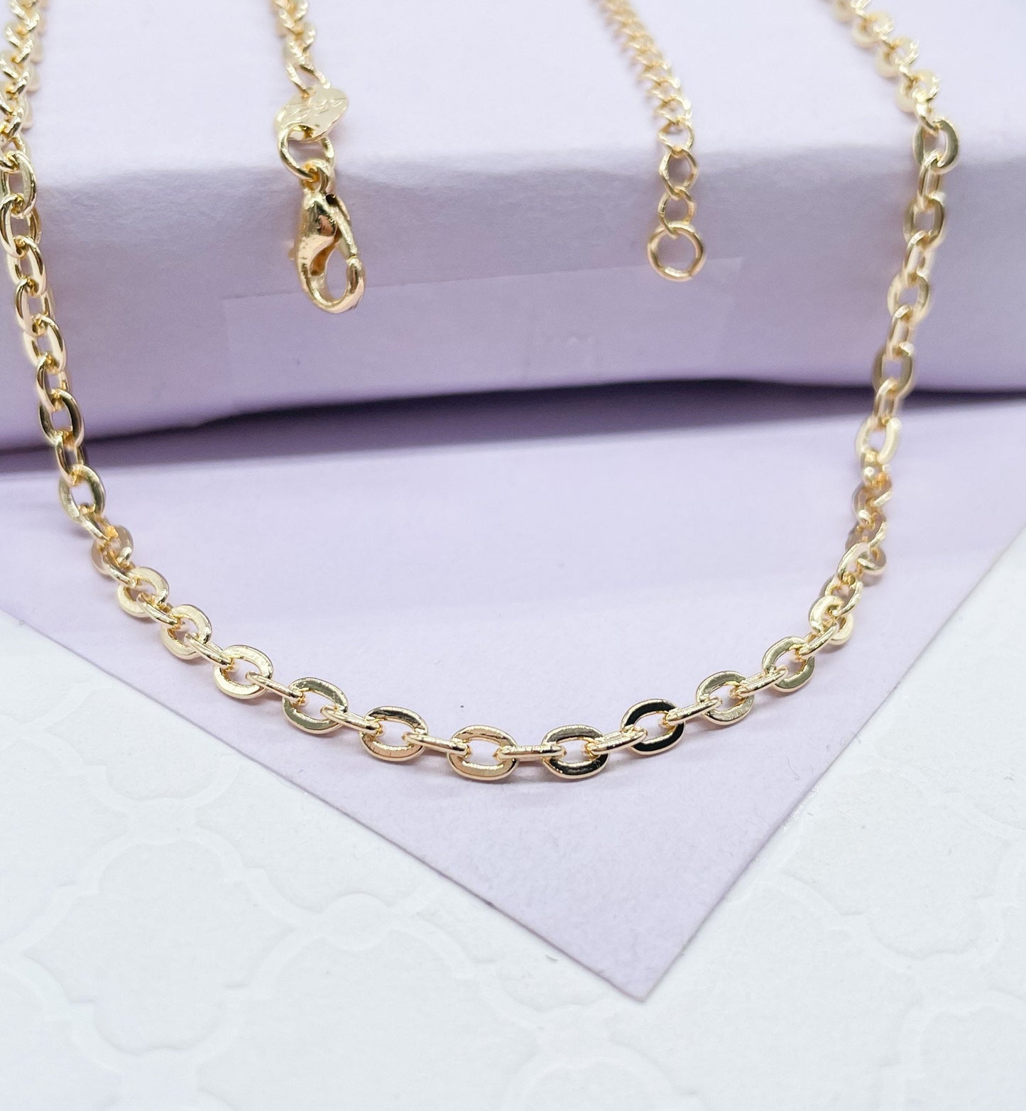 18k Gold Filled Classic Chunky Think Curb Link Chain