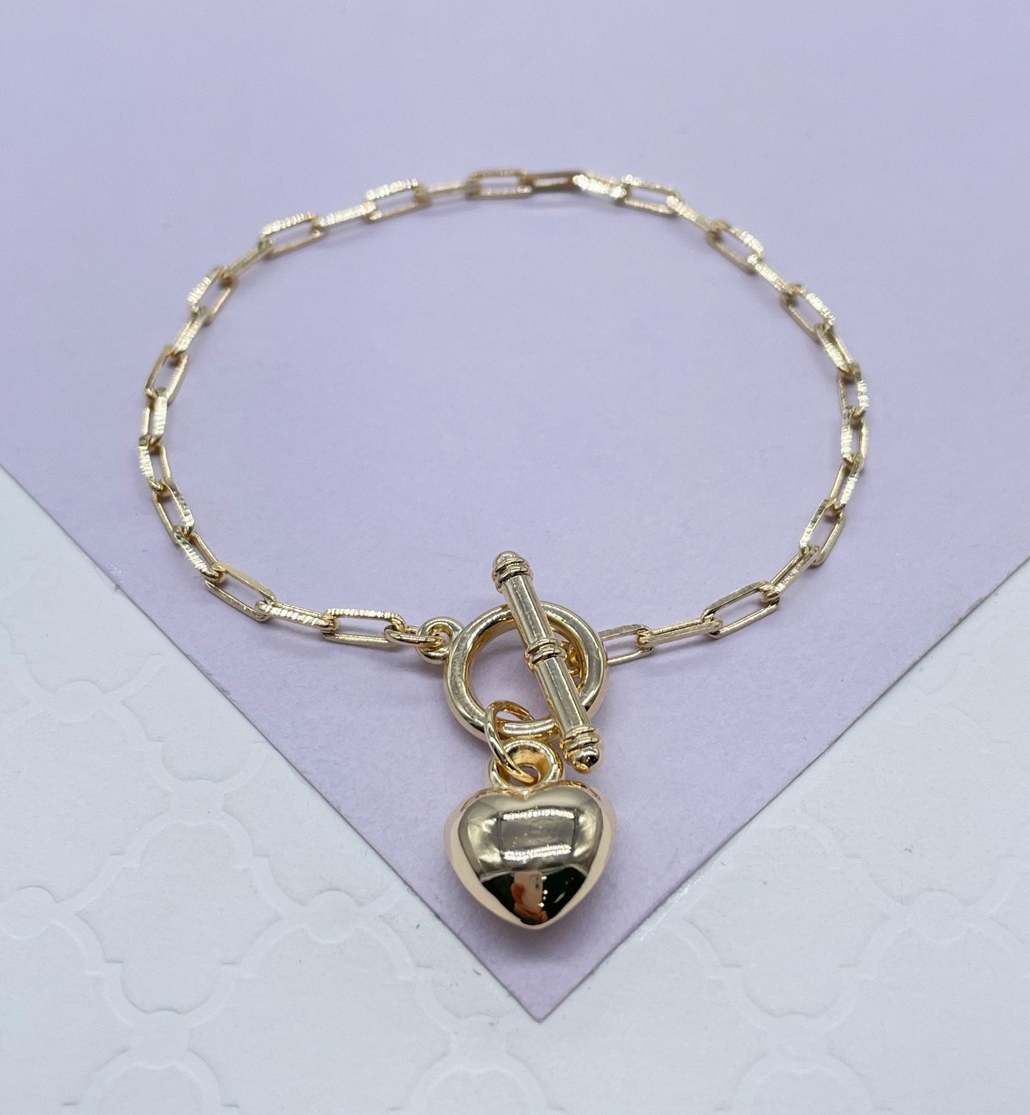 18K Gold Filled Puffy Baby Heart Choker
