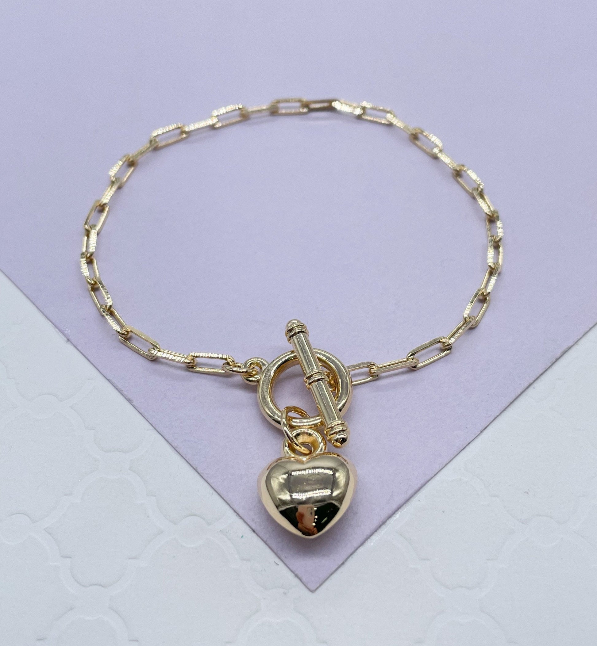 18K Gold Filled Puffy Baby Heart Choker