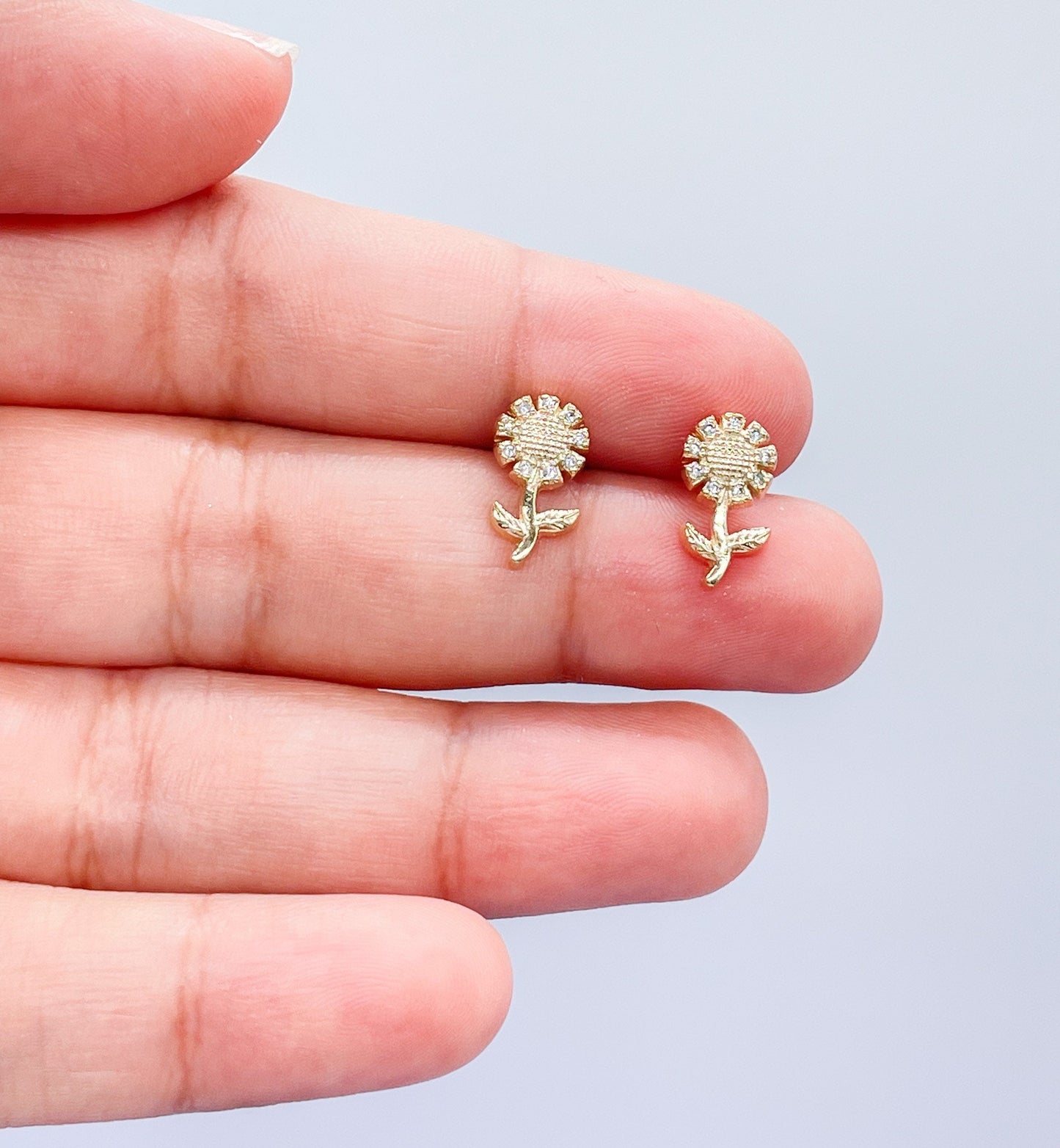 18k Gold Filled Dainty Sunflower Set