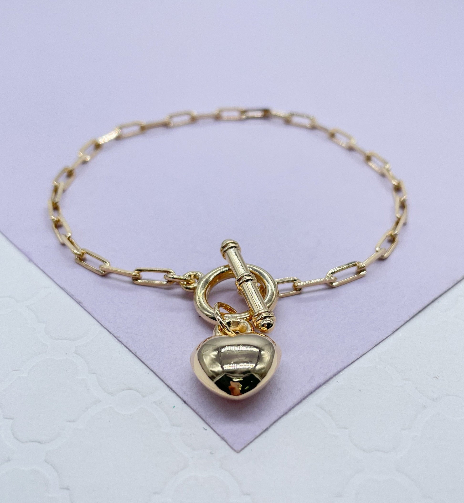 18K Gold Filled Puffy Baby Heart Choker