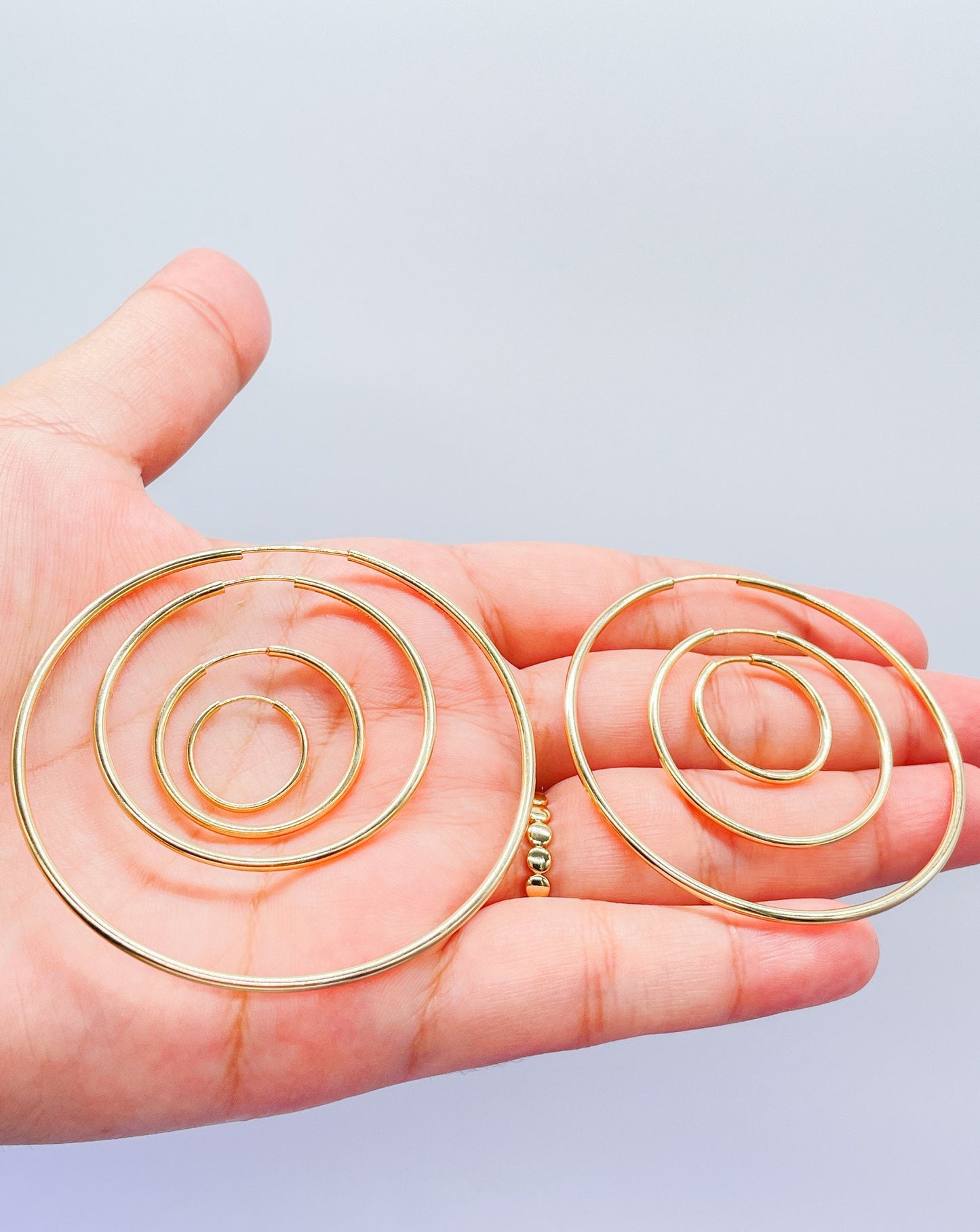 18k Gold Filled Hoop Earrings: Thin, Lightweight, Endless Style