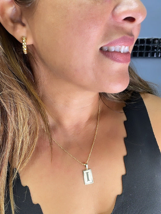 18k Gold Filled Dainty Initial Pendant